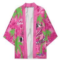 Aloha Hawaii Christmas Kimono Mele Kalikimaka Chill Flamingo Palaka Quilt Motifs LT14 Unisex Pink - Polynesian Pride