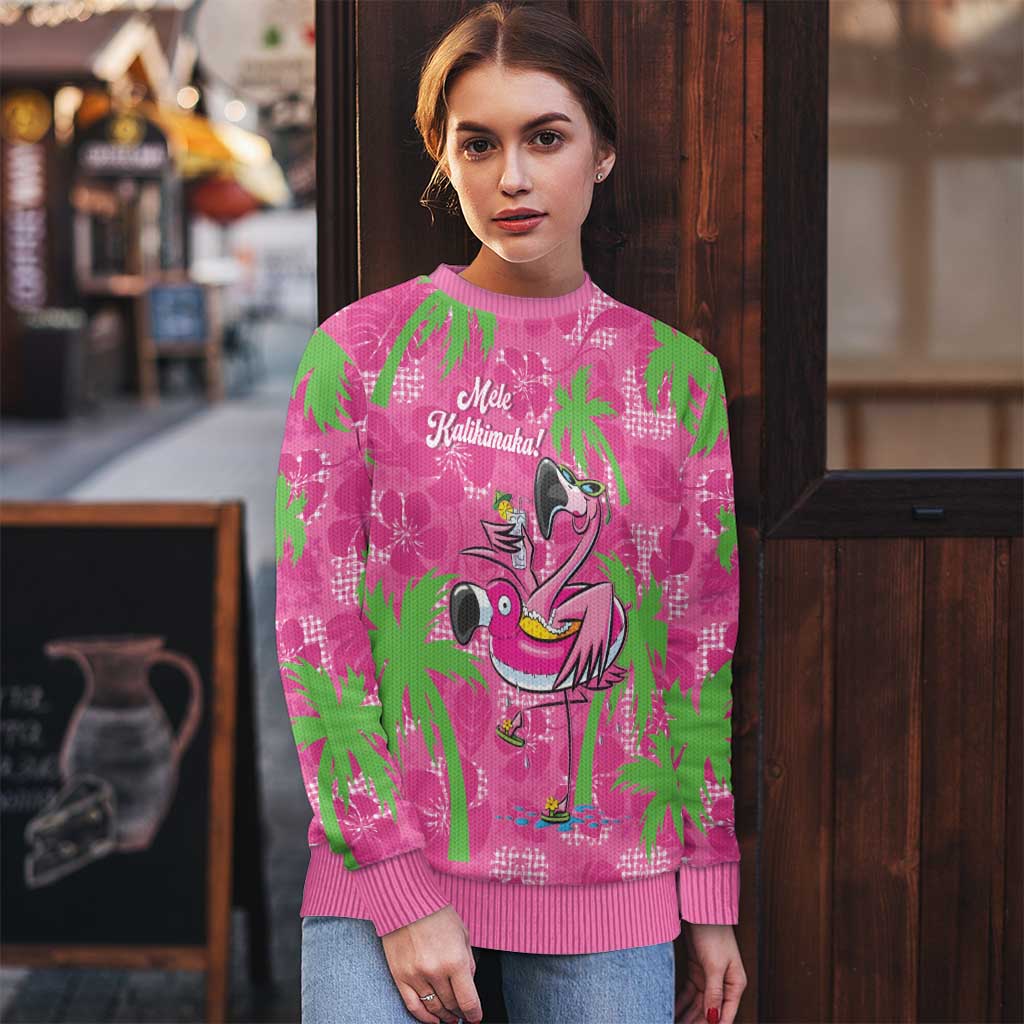Aloha Hawaii Christmas Ugly Christmas Sweater Mele Kalikimaka Chill Flamingo Palaka Quilt Motifs LT14 - Polynesian Pride