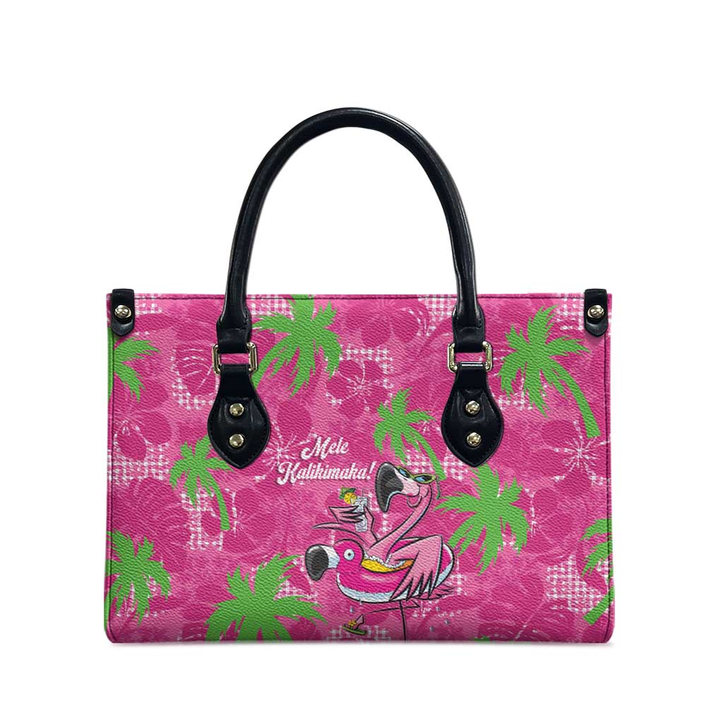 Aloha Hawaii Christmas Leather Bag Mele Kalikimaka Chill Flamingo Palaka Quilt Motifs LT14 - Polynesian Pride