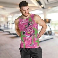 Aloha Hawaii Christmas Men Tank Top Mele Kalikimaka Chill Flamingo Palaka Quilt Motifs LT14 Pink - Polynesian Pride