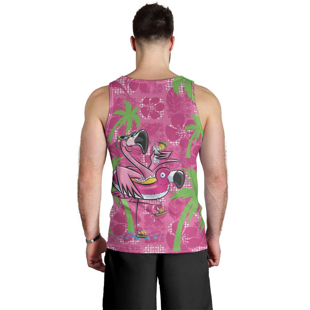 Aloha Hawaii Christmas Men Tank Top Mele Kalikimaka Chill Flamingo Palaka Quilt Motifs LT14 - Polynesian Pride