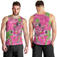 Aloha Hawaii Christmas Men Tank Top Mele Kalikimaka Chill Flamingo Palaka Quilt Motifs LT14 - Polynesian Pride