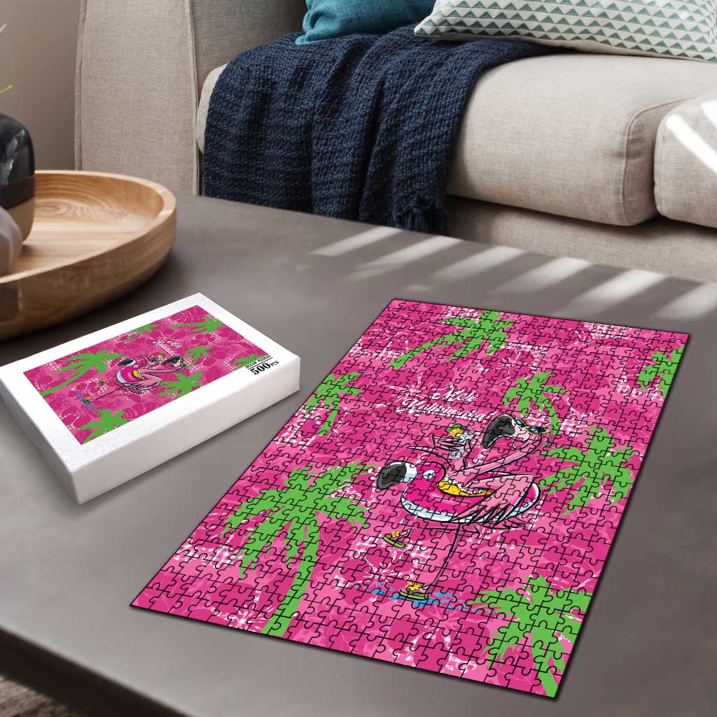 Aloha Hawaii Christmas Puzzle Mele Kalikimaka Chill Flamingo Palaka Quilt Motifs LT14 - Polynesian Pride