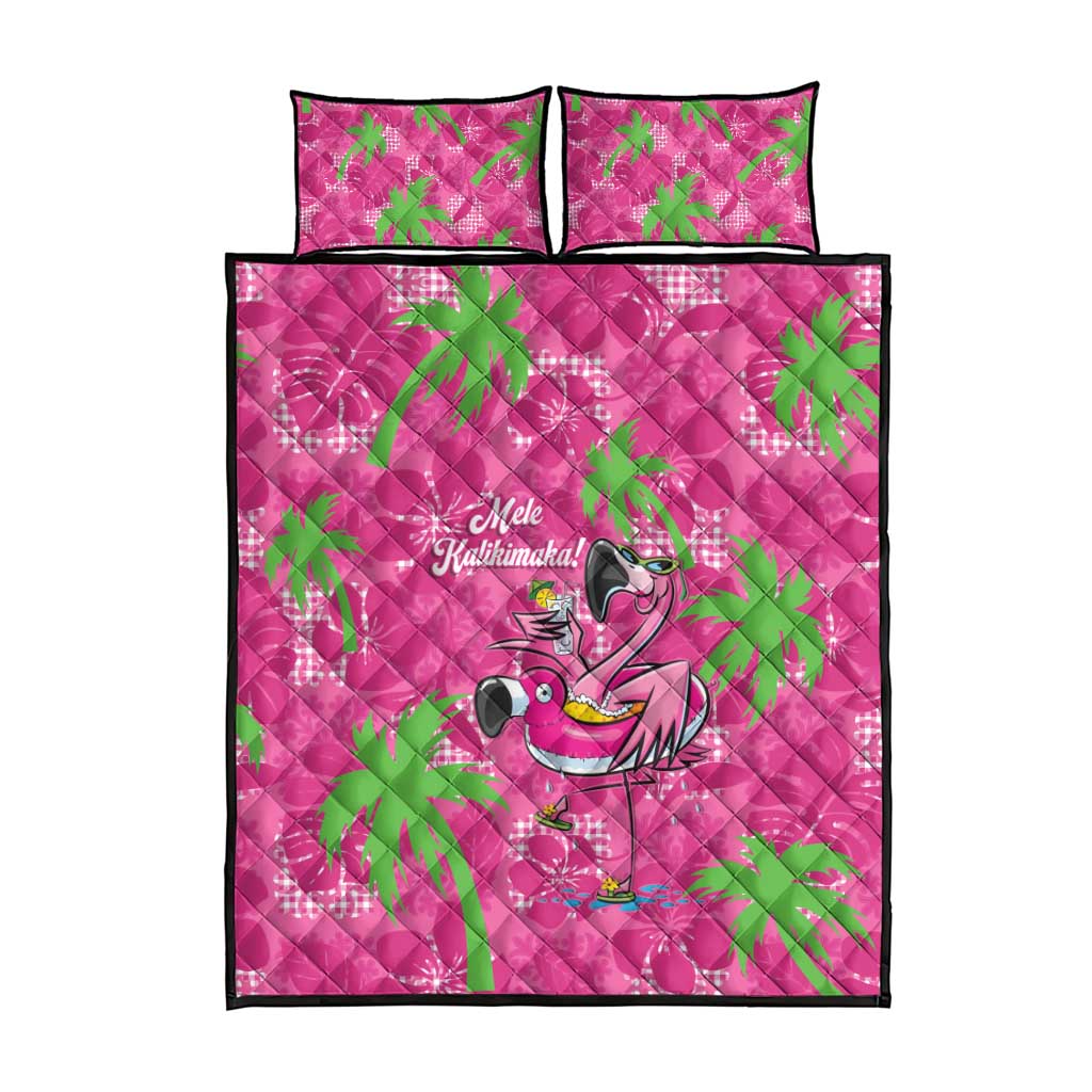 Aloha Hawaii Christmas Quilt Bed Set Mele Kalikimaka Chill Flamingo Palaka Quilt Motifs LT14 - Polynesian Pride