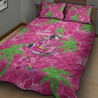 Aloha Hawaii Christmas Quilt Bed Set Mele Kalikimaka Chill Flamingo Palaka Quilt Motifs LT14 - Polynesian Pride