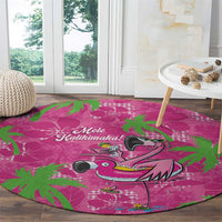 Aloha Hawaii Christmas Round Carpet Mele Kalikimaka Chill Flamingo Palaka Quilt Motifs LT14 - Polynesian Pride