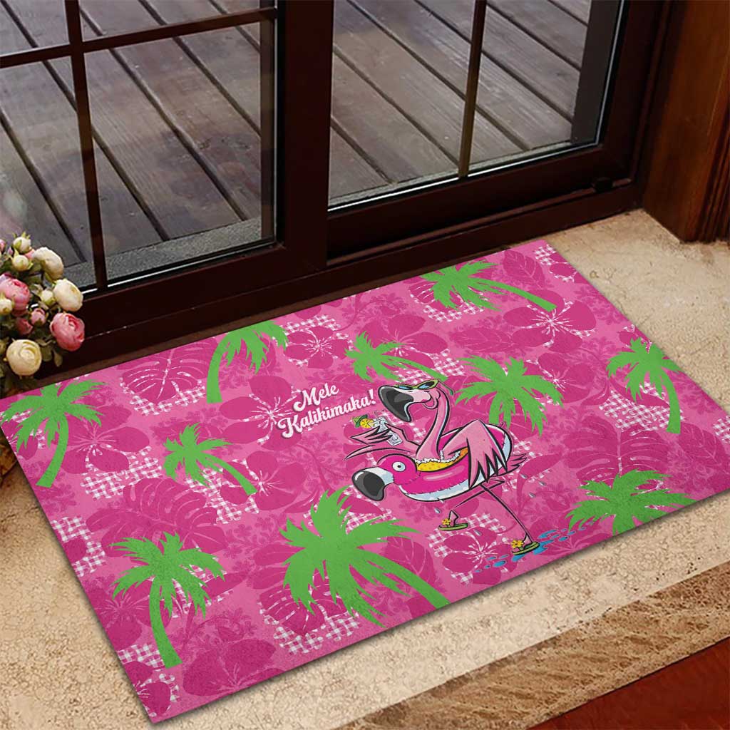 Aloha Hawaii Christmas Rubber Doormat Mele Kalikimaka Chill Flamingo Palaka Quilt Motifs LT14 - Polynesian Pride