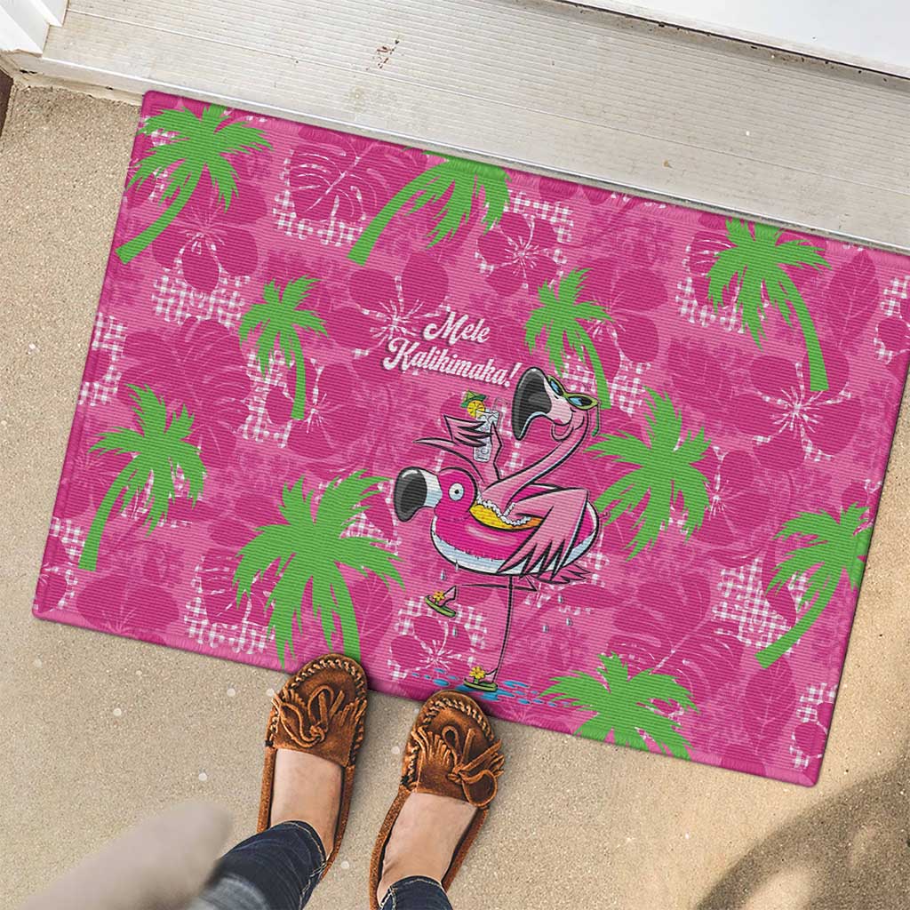 Aloha Hawaii Christmas Rubber Doormat Mele Kalikimaka Chill Flamingo Palaka Quilt Motifs LT14 - Polynesian Pride