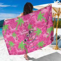 Aloha Hawaii Christmas Sarong Mele Kalikimaka Chill Flamingo Palaka Quilt Motifs LT14 One Size 44 x 66 inches Pink - Polynesian Pride