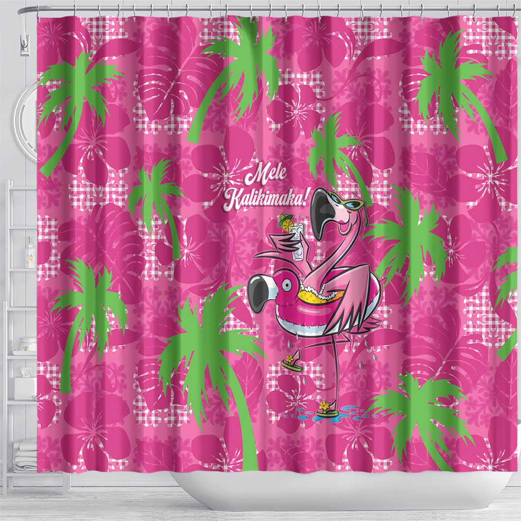 Aloha Hawaii Christmas Shower Curtain Mele Kalikimaka Chill Flamingo Palaka Quilt Motifs LT14 - Polynesian Pride