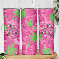Aloha Hawaii Christmas Skinny Tumbler Mele Kalikimaka Chill Flamingo Palaka Quilt Motifs LT14 - Polynesian Pride