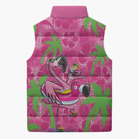 Aloha Hawaii Christmas Sleeveless Puffer Jacket Mele Kalikimaka Chill Flamingo Palaka Quilt Motifs LT14 - Polynesian Pride