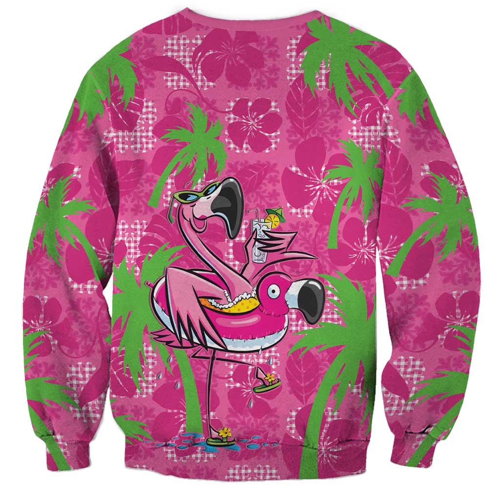 Aloha Hawaii Christmas Sweatshirt Mele Kalikimaka Chill Flamingo Palaka Quilt Motifs LT14 - Polynesian Pride