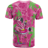 Aloha Hawaii Christmas T Shirt Mele Kalikimaka Chill Flamingo Palaka Quilt Motifs LT14 - Polynesian Pride