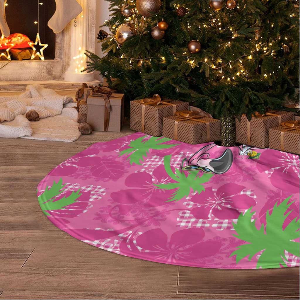 Aloha Hawaii Christmas Tree Skirt Mele Kalikimaka Chill Flamingo Palaka Quilt Motifs LT14 - Polynesian Pride