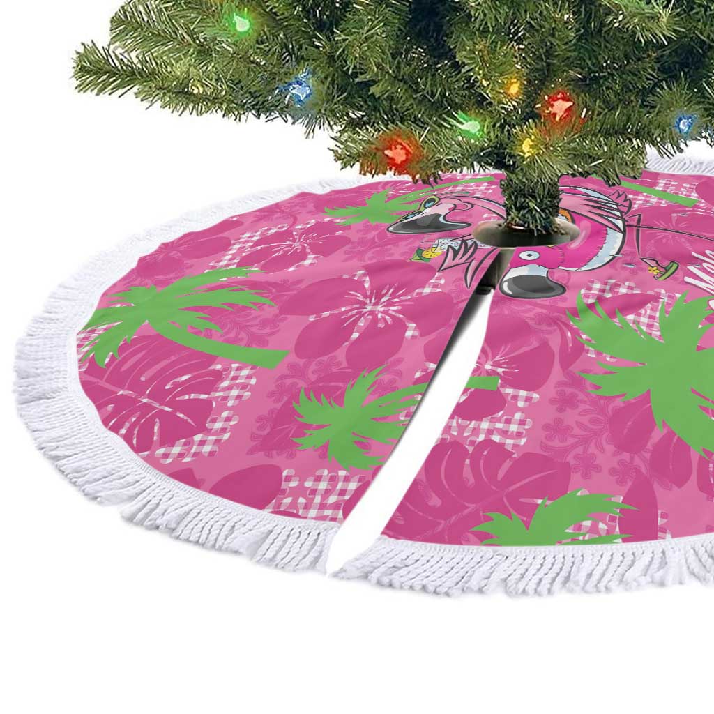 Aloha Hawaii Christmas Tree Skirt Mele Kalikimaka Chill Flamingo Palaka Quilt Motifs LT14 - Polynesian Pride