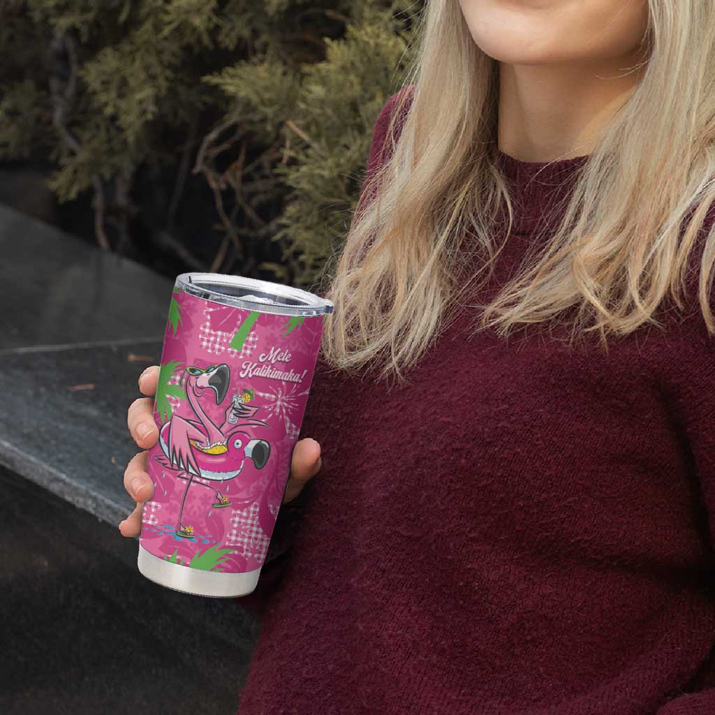 Aloha Hawaii Christmas Tumbler Cup Mele Kalikimaka Chill Flamingo Palaka Quilt Motifs LT14 - Polynesian Pride