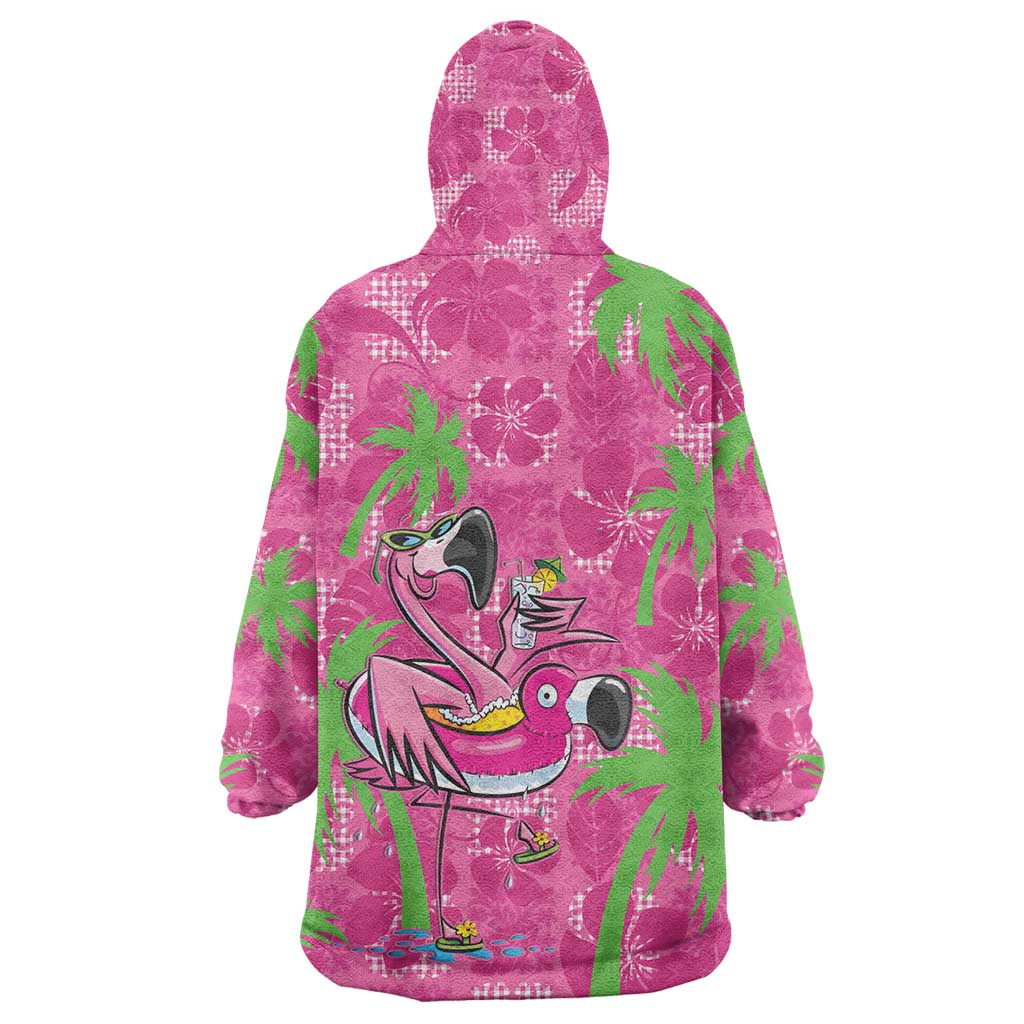 Aloha Hawaii Christmas Wearable Blanket Hoodie Mele Kalikimaka Chill Flamingo Palaka Quilt Motifs LT14 - Polynesian Pride