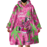 Aloha Hawaii Christmas Wearable Blanket Hoodie Mele Kalikimaka Chill Flamingo Palaka Quilt Motifs LT14 - Polynesian Pride