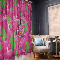 Aloha Hawaii Christmas Window Curtain Mele Kalikimaka Chill Flamingo Palaka Quilt Motifs LT14 - Polynesian Pride