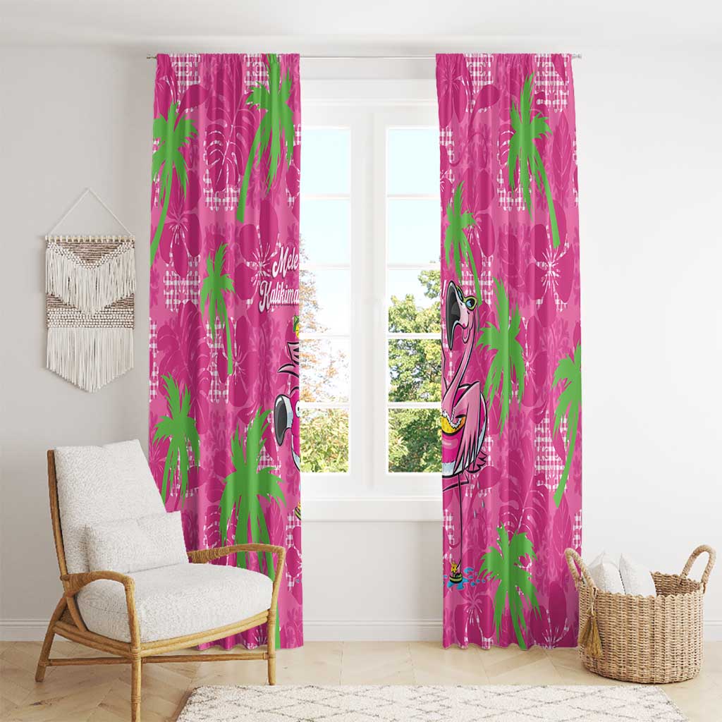 Aloha Hawaii Christmas Window Curtain Mele Kalikimaka Chill Flamingo Palaka Quilt Motifs LT14 - Polynesian Pride