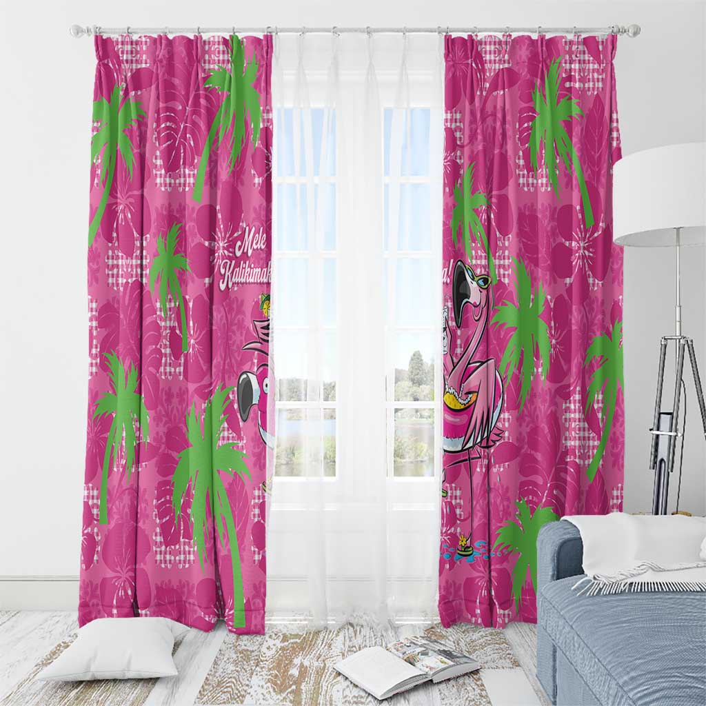 Aloha Hawaii Christmas Window Curtain Mele Kalikimaka Chill Flamingo Palaka Quilt Motifs LT14 - Polynesian Pride