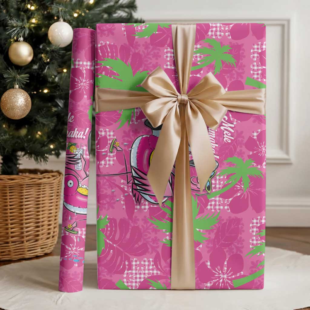 Aloha Hawaii Christmas Wrapping Paper Mele Kalikimaka Chill Flamingo Palaka Quilt Motifs LT14 - Polynesian Pride