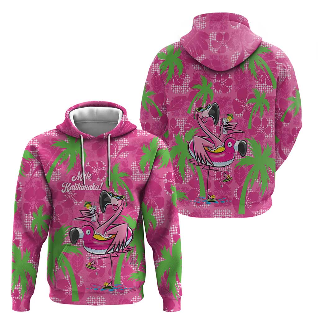 Aloha Hawaii Christmas Zip Hoodie Mele Kalikimaka Chill Flamingo Palaka Quilt Motifs LT14 - Polynesian Pride