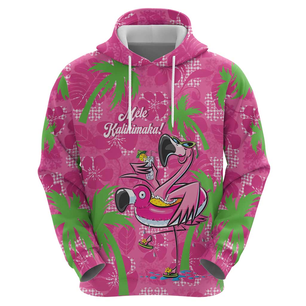 Aloha Hawaii Christmas Zip Hoodie Mele Kalikimaka Chill Flamingo Palaka Quilt Motifs LT14 - Polynesian Pride