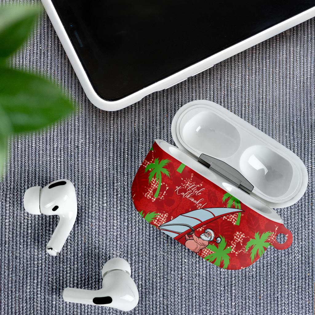 Aloha Hawaii Christmas AirPods Case Mele Kalikimaka Windsurfing Santa Palaka Quilt Motifs LT14 - Polynesian Pride