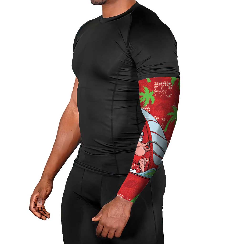 Aloha Hawaii Christmas Arm Sleeves Mele Kalikimaka Windsurfing Santa Palaka Quilt Motifs LT14 - Polynesian Pride