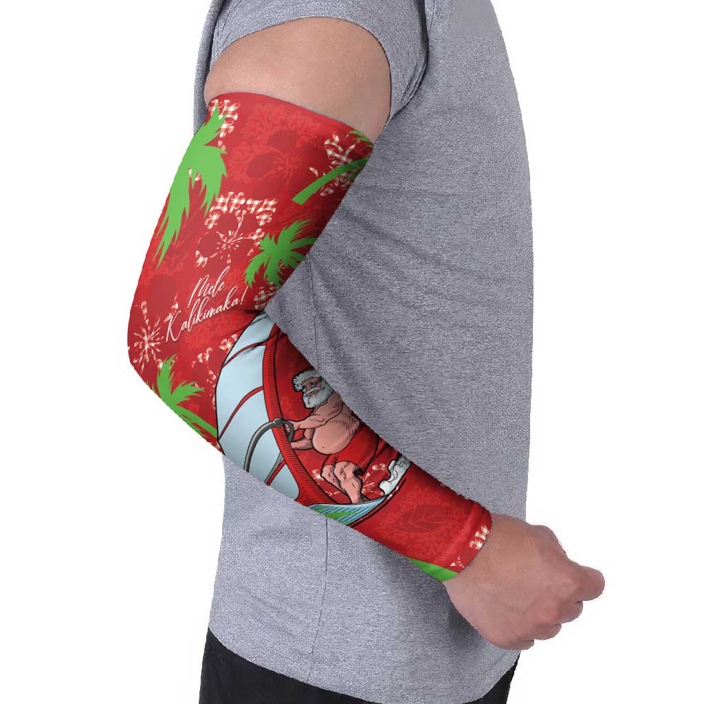 Aloha Hawaii Christmas Arm Sleeves Mele Kalikimaka Windsurfing Santa Palaka Quilt Motifs LT14 - Polynesian Pride