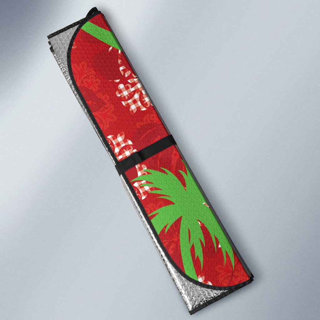 Aloha Hawaii Christmas Auto Sun Shade Mele Kalikimaka Windsurfing Santa Palaka Quilt Motifs LT14 - Polynesian Pride