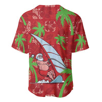 Aloha Hawaii Christmas Baseball Jersey Mele Kalikimaka Windsurfing Santa Palaka Quilt Motifs LT14 - Polynesian Pride