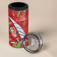 Aloha Hawaii Christmas 4 in 1 Can Cooler Tumbler Mele Kalikimaka Windsurfing Santa Palaka Quilt Motifs LT14 - Polynesian Pride