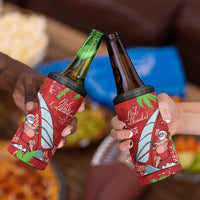 Aloha Hawaii Christmas 4 in 1 Can Cooler Tumbler Mele Kalikimaka Windsurfing Santa Palaka Quilt Motifs LT14 - Polynesian Pride