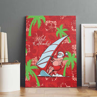 Aloha Hawaii Christmas Canvas Wall Art Mele Kalikimaka Windsurfing Santa Palaka Quilt Motifs LT14 - Polynesian Pride