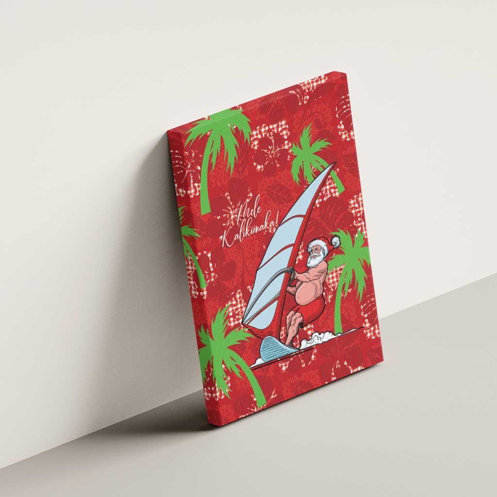 Aloha Hawaii Christmas Canvas Wall Art Mele Kalikimaka Windsurfing Santa Palaka Quilt Motifs LT14 - Polynesian Pride