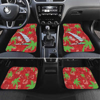 Aloha Hawaii Christmas Car Mats Mele Kalikimaka Windsurfing Santa Palaka Quilt Motifs LT14 Set 4pcs Red - Polynesian Pride