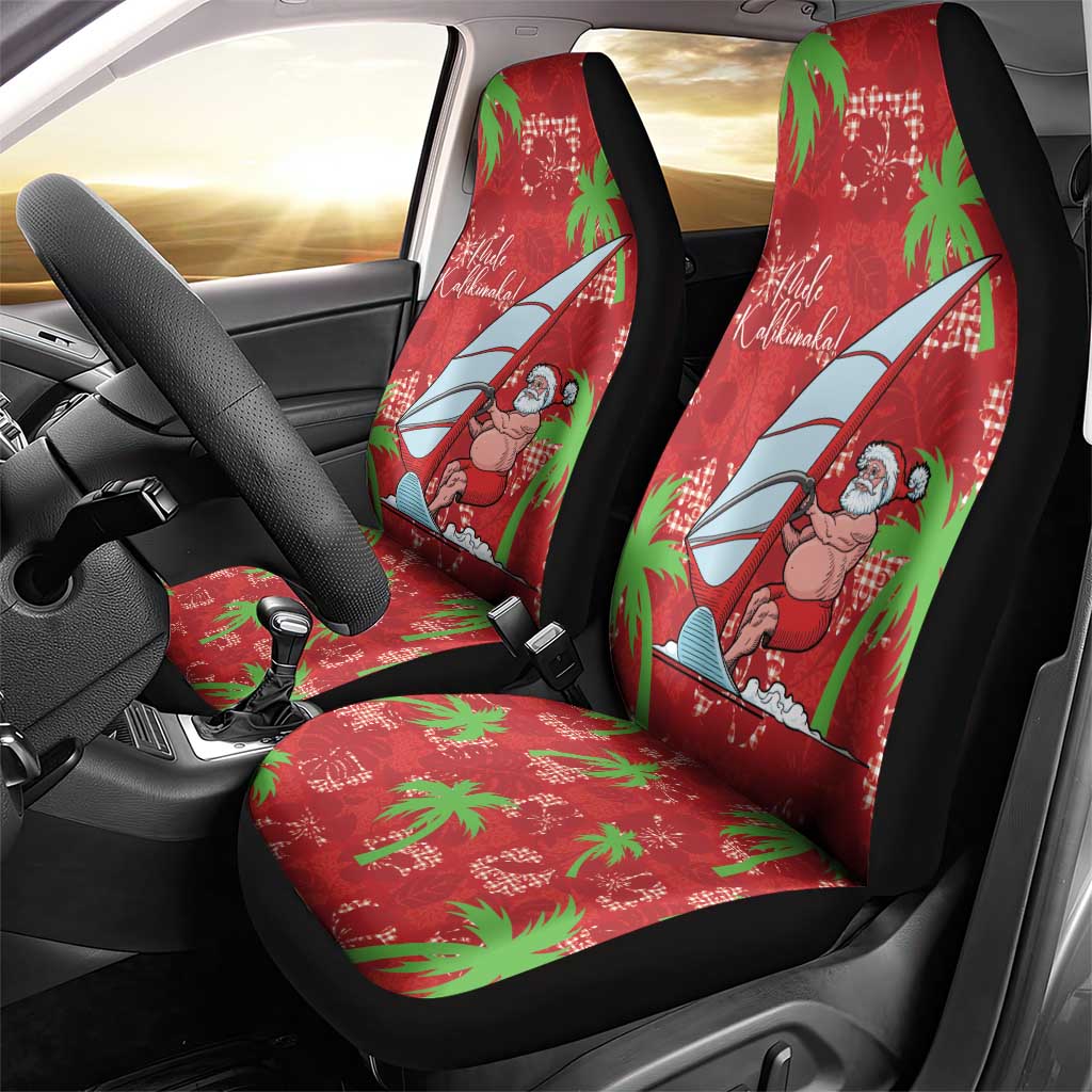 Aloha Hawaii Christmas Car Seat Cover Mele Kalikimaka Windsurfing Santa Palaka Quilt Motifs LT14 - Polynesian Pride