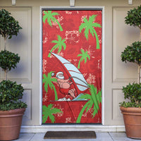 Aloha Hawaii Christmas Door Cover Mele Kalikimaka Windsurfing Santa Palaka Quilt Motifs LT14 Red - Polynesian Pride