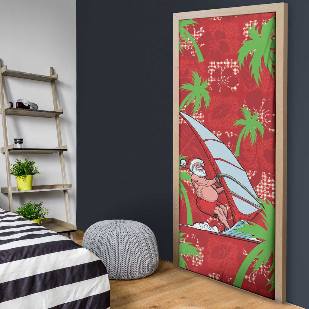 Aloha Hawaii Christmas Door Cover Mele Kalikimaka Windsurfing Santa Palaka Quilt Motifs LT14 - Polynesian Pride