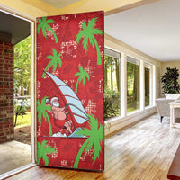 Aloha Hawaii Christmas Door Cover Mele Kalikimaka Windsurfing Santa Palaka Quilt Motifs LT14 - Polynesian Pride