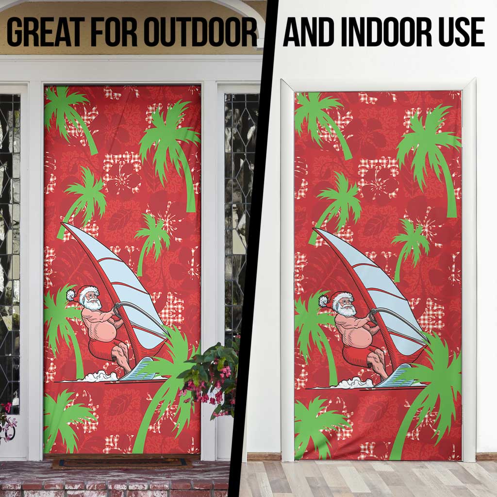 Aloha Hawaii Christmas Door Cover Mele Kalikimaka Windsurfing Santa Palaka Quilt Motifs LT14 - Polynesian Pride