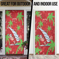 Aloha Hawaii Christmas Door Cover Mele Kalikimaka Windsurfing Santa Palaka Quilt Motifs LT14 - Polynesian Pride
