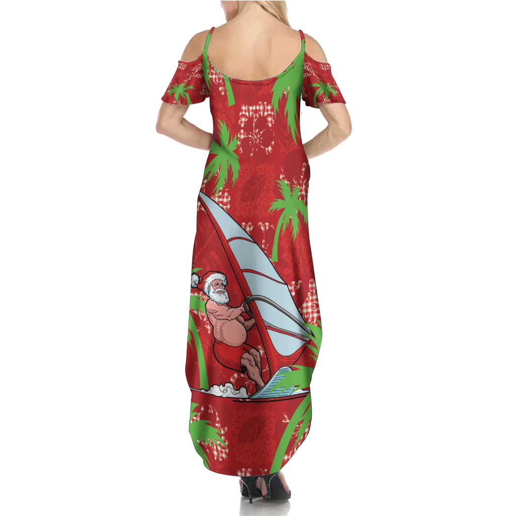 Aloha Hawaii Christmas Family Matching Summer Maxi Dress and Hawaiian Shirt Mele Kalikimaka Windsurfing Santa Palaka Quilt Motifs LT14 - Polynesian Pride