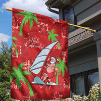 Aloha Hawaii Christmas Garden Flag Mele Kalikimaka Windsurfing Santa Palaka Quilt Motifs LT14 - Polynesian Pride
