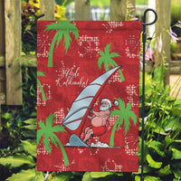 Aloha Hawaii Christmas Garden Flag Mele Kalikimaka Windsurfing Santa Palaka Quilt Motifs LT14 Garden Flag Red - Polynesian Pride