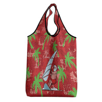 Aloha Hawaii Christmas Grocery Bag Mele Kalikimaka Windsurfing Santa Palaka Quilt Motifs LT14 - Polynesian Pride