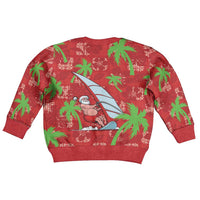 Aloha Hawaii Christmas Kid Ugly Christmas Sweater Mele Kalikimaka Windsurfing Santa Palaka Quilt Motifs LT14 - Polynesian Pride